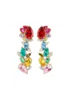 Anabela Chan 18k Yellow Gold Garden Of Eden Multi-stone Earrings In Red