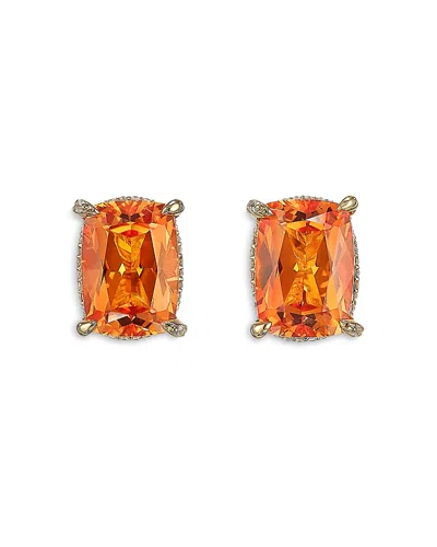 Anabela Chan 18k Yellow Gold-plated Sterling Silver English Garden Synthesized Orange Sapphire & Simulated Diamon