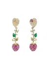 Anabela Chan 18k Yellow Gold Ruby Strawberry Earrings In Gold