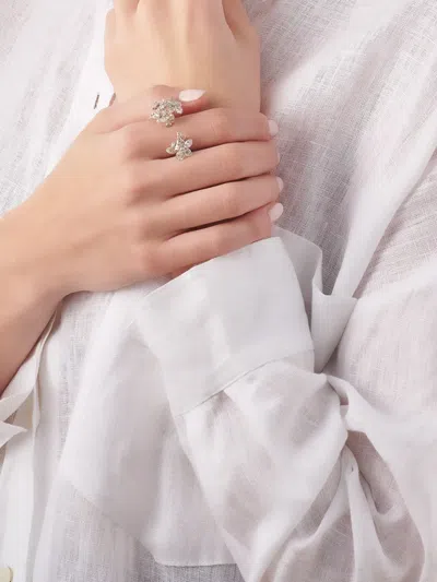 Anabela Chan 18k Yellow Gold Vermeil Bellflower Diamond Ring In Silver
