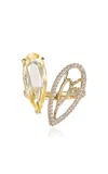 Anabela Chan 18k Yellow Gold Vermeil Canary Illusion Ring In Brown
