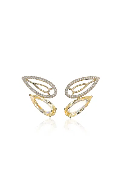 Anabela Chan 18k Yellow Gold Vermeil Canary Illusion Studs In Brown