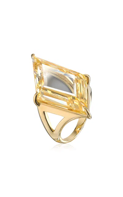 Anabela Chan 18k Yellow Gold Vermeil Canary Trinity's Shard Ring In White