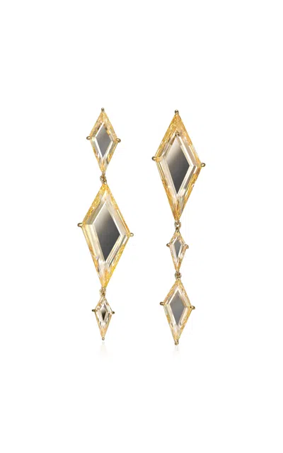 Anabela Chan 18k Yellow Gold Vermeil Canary Trinity's Shatter Earrings In White