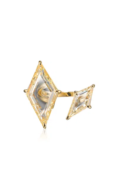 Anabela Chan 18k Yellow Gold Vermeil Canary Trinity's Shatter Ring In White