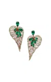 Anabela Chan 18k Yellow Gold Vermeil Emerald Beetroot Begonia Earrings In Multi