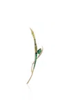 Anabela Chan 18k Yellow Gold Vermeil Emerald Blades Of Grass Brooch