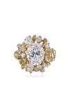 Anabela Chan 18k Yellow Gold Vermeil Golden Posy Diamond Ring In White