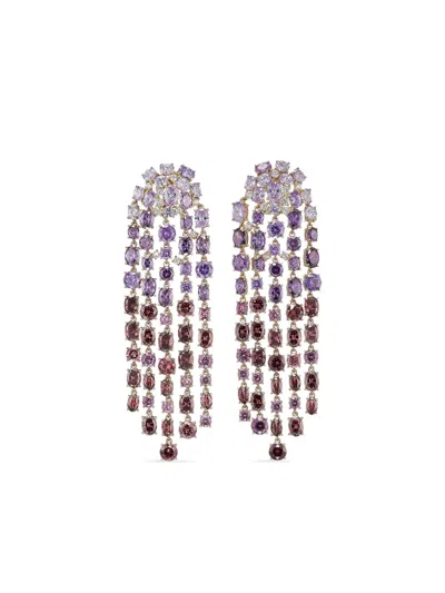 ANABELA CHAN 18K YELLOW GOLD VERMEIL LAVENDER OMBRÉ CASCADE EARRINGS