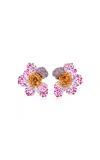 Anabela Chan 18k Yellow Gold Vermeil Orchid Poppy Earrings In Pink