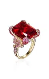 Anabela Chan 18k Yellow Gold Vermeil Ruby Cinderella Ring In Red