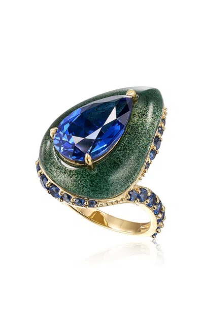 Anabela Chan 18k Yellow Gold Vermeil Sapphire Plankton Elixir Ring In Multi