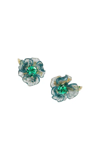 Anabela Chan 18k Yellow Gold Vermeil Spirulina Petunia Studs In Multi