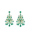Anabela Chan 18k Yellow Gold Vermeil Supernova Simulated Stone Ivy Chandelier Drop Earrings In Green/gold
