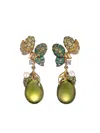 Anabela Chan 18kt Gold Appleberry Multi-stone Earrings In Green