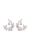 Anabela Chan 18kt Gold Butterfly Garland Earrings In White