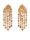 Anabela Chan 18kt Gold Cascade Sapphire Earrings In Orange