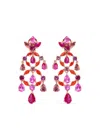 Anabela Chan 18k Rose Gold Vermeil Tutti Frutti Multi Simulated Stone Chandelier Drop Earrings In Red