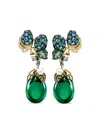 Anabela Chan 18kt Gold Greenberry Multi-stone Earrings In Green