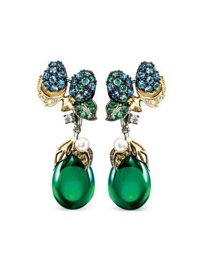 Anabela Chan 18kt Gold Greenberry Multi-stone Earrings