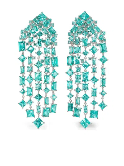 Anabela Chan 18kt Gold Paraiba Cascade Earrings In Silver