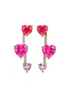 Anabela Chan 18kt Gold Ruby Heart Pendulum Earrings In Gold