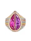 Anabela Chan 18kt Gold Vermeil Amethyst Pear Signet Ring In Pink