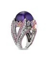 Anabela Chan 18kt Gold Vermeil Amethyst Sugarloaf Berry Gemstone Ring In Purple