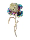 Anabela Chan 18kt Gold Vermeil Floral Gemstone Brooch In Gold