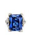 Anabela Chan 18kt Gold Vermeil Kashmir Cinderella Sapphire And Diamond Ring In Blue