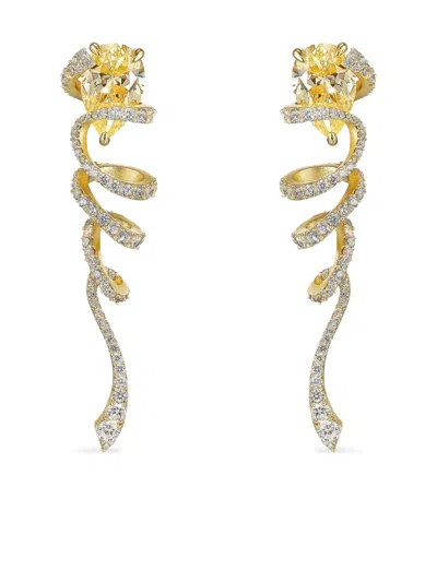Anabela Chan 18kt Gold Vermeil Ribbon Twirl Diamond Earrings
