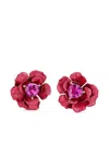 Anabela Chan 18kt Gold Vermeil Rose Sapphire Clip-on Earrings In Red