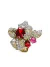 Anabela Chan 18kt Gold Vermeil Ruby Blossom Gemstone Ring In White