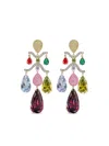 Anabela Chan 18kt Gold Vermeil Tutti Frutti Chandelier Multi-stone And Diamond Earrings In Multi