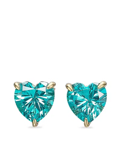 Anabela Chan 18kt Midi Paraiba Heart Stud Earrings In Gold