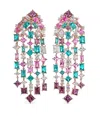 Anabela Chan 18kt Rose Gold Cascade Tourmaline And Diamond Earrings In Blue