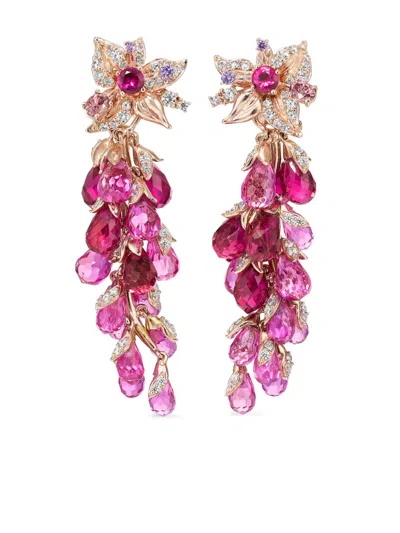 Anabela Chan 18kt Rose Gold Vermeil Coralbell Multi-stone Earrings In Pink