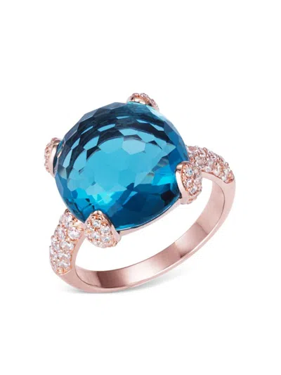 Anabela Chan 18kt Rose Gold Vermeil Sugarloaf Faceted Topaz Ring In Pink