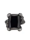 Anabela Chan 18k White Gold And Black Rhodium Vermeil Black Diamond Cinderella Ring In Black