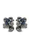 Anabela Chan 18kt White Gold Bloomingdale Diamond And Sapphire Earrings In Black