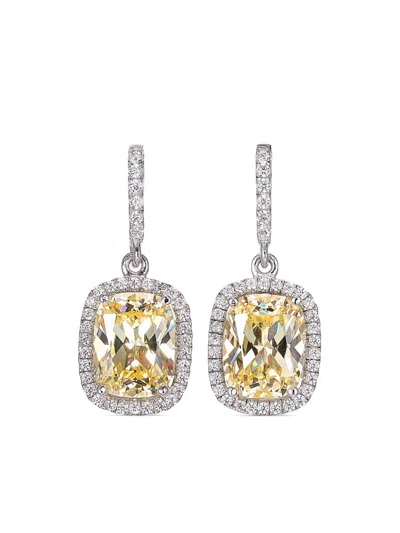 Anabela Chan 18kt White Gold Comet Canary Diamond Earrings In Silver