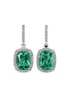 Anabela Chan 18kt White Gold Comet Emerald Earrings In Silver