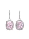 Anabela Chan 18kt White Gold Comet Morganite Earrings In Silver
