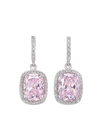 Anabela Chan 18kt White Gold Comet Morganite Earrings In Silver
