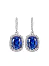 Anabela Chan 18kt White Gold Comet Sapphire Earrings In Silver