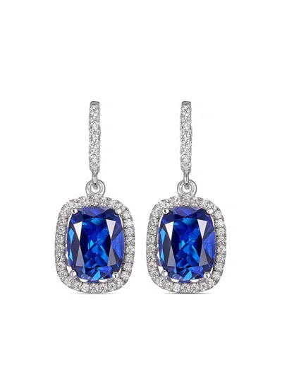Anabela Chan 18kt White Gold Comet Sapphire Earrings In Silver