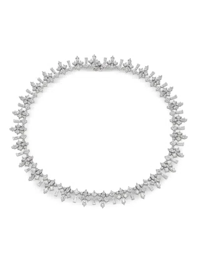 Anabela Chan 18kt White Gold Diamond Fleur-de-lys Diamond Necklace
