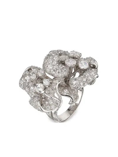Anabela Chan Magnolia Diamond Ring In Silver