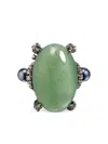 Anabela Chan 18kt White Gold Matrix Love And Pain Ring In Green