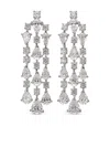 Anabela Chan 18kt White Gold Orchid Cascade Earrings In Silver